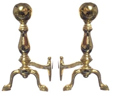 Dollhouse Miniature Woodfield Brass Andirons by Falcon Miniatures - Set of 2