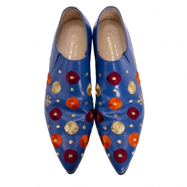 COMME des GARCONS Zapatos de Cuero Bordados Talla EE. UU. Aproximadamente 7.5 (K-133642) Foto 2 de 4