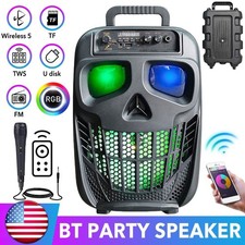High Bass TWS Wireless Bluetooth Speakers Portable Subwoofer Outdoor Party RGB