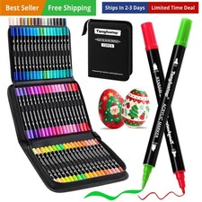 72 Colors Acrylic Paint Markers, Dual Tip Acrylic Paint Pens with Brush Tip ...