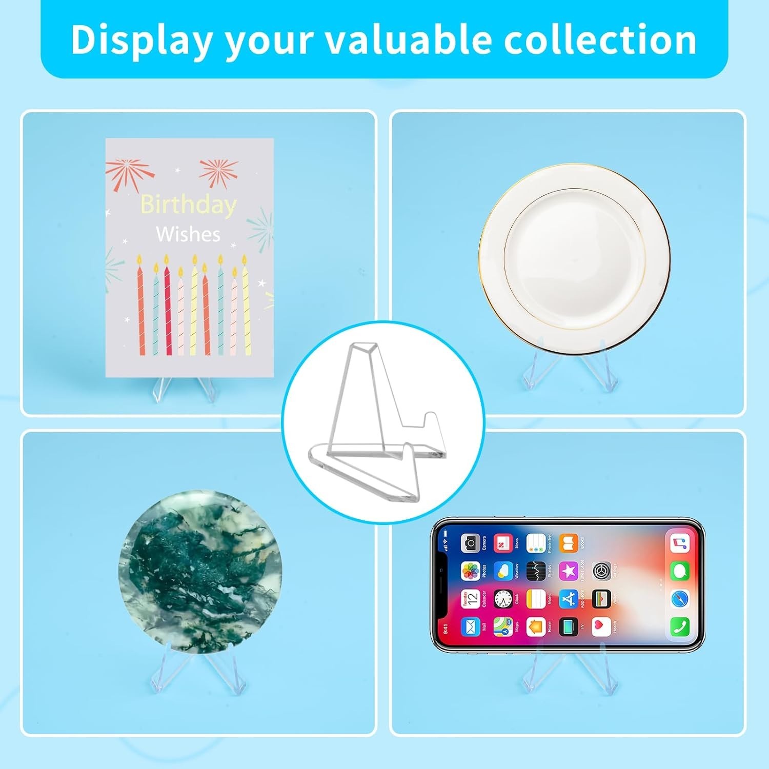 Vivinin 32 Pack Acrylic Card Display Stands for Trading & Sports Cards 2.2"