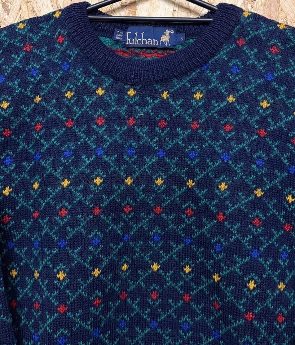 Ladies Tulchan Floral Print Jumper Pullover. Size S. 100percent Pure New Wool.PRISTINE image 3