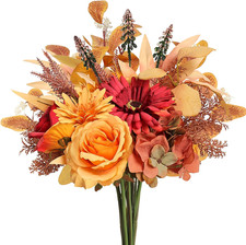 Artificial Fall Flowers Bouquet for Decoration, Fall Fake Silk Flower Arrangemen