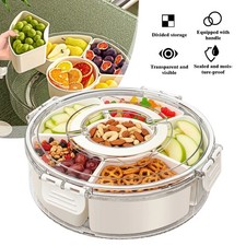 Party Divided Snack Plate Appetizer Serving Platter Nuts Dish Food Storage Tray