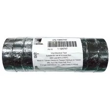 Vinyl Electrical Tape, 3/4 In W X 60 Ft L, 7 Mil Thick, Black, 10 Pk, 19N747