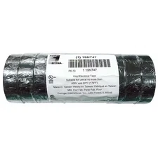 Vinyl Electrical Tape, 3/4 In W X 60 Ft L, 7 Mil Thick, Black, 10 Pk, 19N747