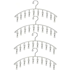 Toplife Clothes Hanger with 10 Clips, Stainless Steel, Windproof, for Drying ...