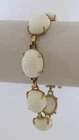 Vintage White Milk Glass Scarab Bracelet
