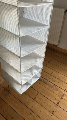 Ikea Skubb Weiß-schwarz Kariert Hängeregal / Aufbewahrung mit 7 Fächern.