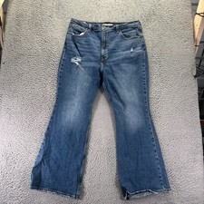 Vintage 70s Levi's Jeans Womens 36x30 Blue Cotton Denim Flared Distressed Faded