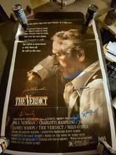 THE VERDICT-PAUL NEWMAN-CAST SIGNED MOVIE POSTER-w/COA                      ekim