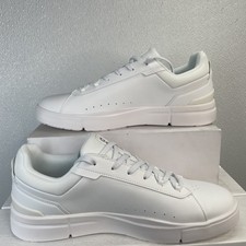 On Men's Size 11 The Roger Advantage Athletic Sneakers White Leather lace Up