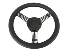 GM 14'' 9-Bolt Black Billet Aluminum Banjo Steering Wheel W/Horn Adapter Hot Rod
