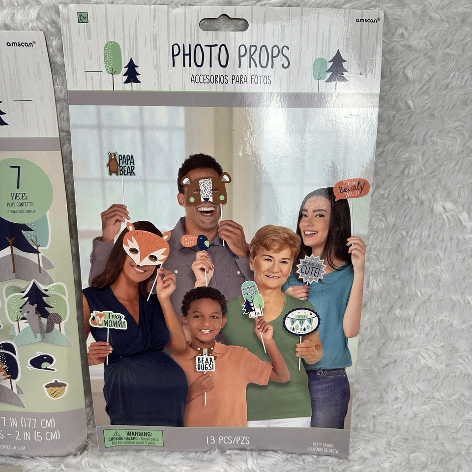 Woodland Baby Shower Boy Girl Bear*Fox*Porcupine*squirrel 29 Piece Decorations - Image 4 of 4