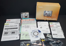 Canon PowerShot A540 6.0MP Digital Camera - Silver Full Set Tested Works Great!
