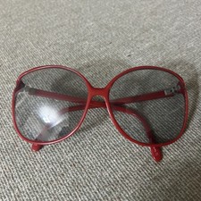 Vintage 70s Oversized Butterfly grandma sunglasses Eyeglasses Frames Red