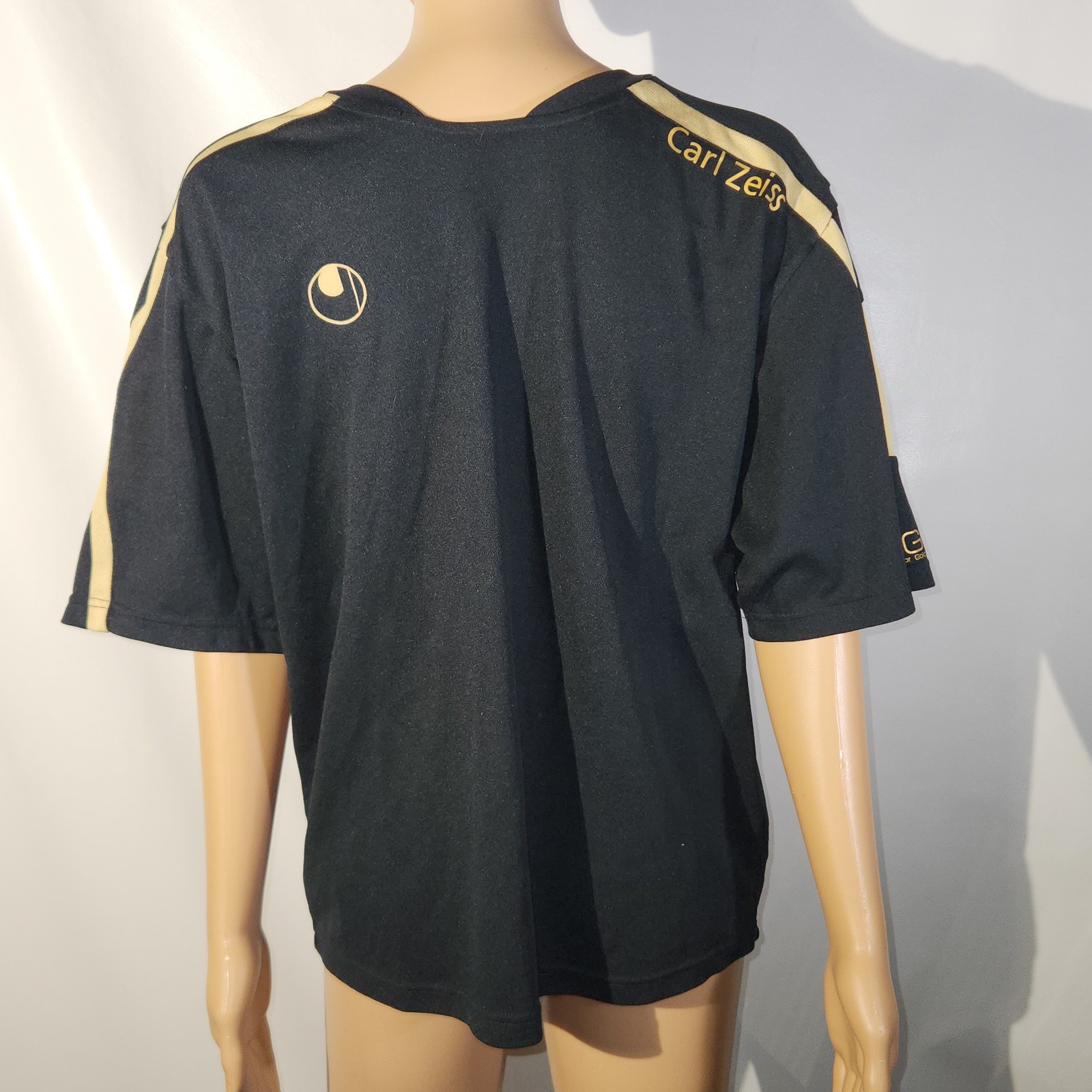Vintage FC Carl Zeiss Black Short Sleeve Football Jersey Shirt UHLSPORT M RFG