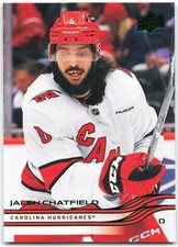 2025-26 Upper Deck Series 1 Holiday SP Green Foil #29 Jalen Chatfield Carolina