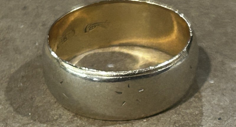 Stunning Vintage Mid-Century 14K Gold "Cosmic" Celestial Starburst Wedding Band