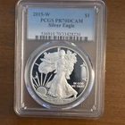 U.S. Mint 2015-W American Silver Eagle Proof 1 oz .999 PCGS PR70 DCAM