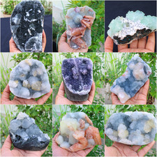MIX LOT OF APOPHYLLITE, CORAL, AMYTHST, CALCITE ( 8 NOS ) MINERALS SPECIMEN