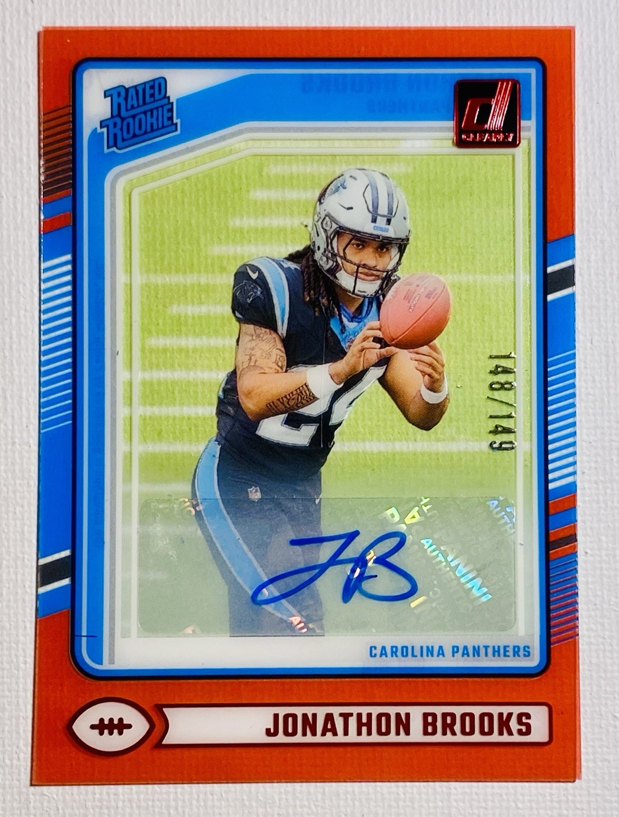 2024 Panini Clearly Donruss JONATHON BROOKS Rated Rookie RC Auto #70 Red /149