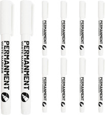 White Marker Pen, 12Pcs 2Mm Waterproof and Quick Drying White Sharpie Permanent 