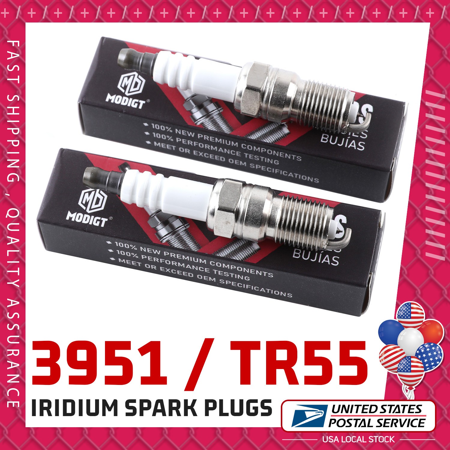 FOR NGK 3951 TR55 6X Spark Plug For Buick Cady Chevy Ford GMC Lincoln Mazda