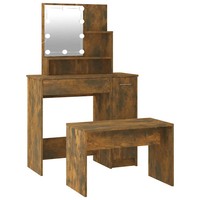 Schminktisch Set LED Beleuchtung RäUchereiche Holzwerkstoff