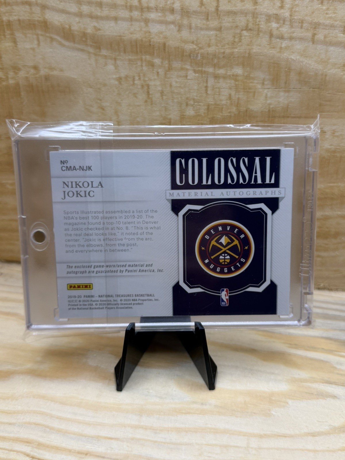 2019-20 National Treasures Nikola Jokic ON CARD Patch Auto /49 view 3