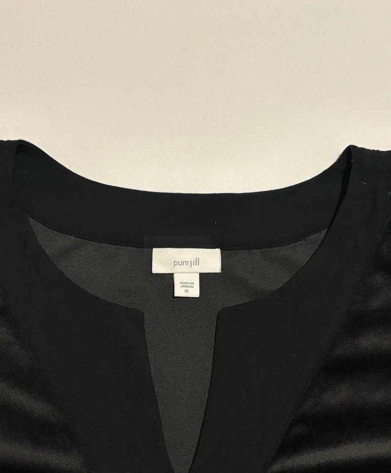Blusa túnica Pure Jill XL para mujer terciopelo ciruela negra otoño invierno acogedora Foto 4 de 4
