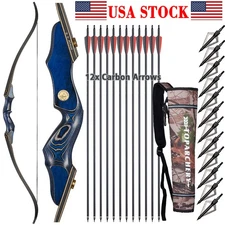 60" Takedown Recurve Bow 25-50lbs Outdoor Hunting Broadhead Archery Bow Shooting