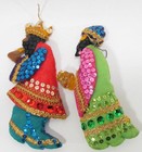 Vintage Lee Wards Felt Sequin Wise Men with Camels Horse Ornament Set Nativity — photo 4