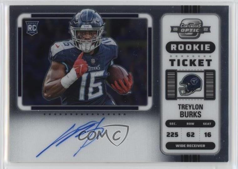 2022 Contenders Optic Ticket RPS Variation Treylon Burks Rookie Auto RC 18sc