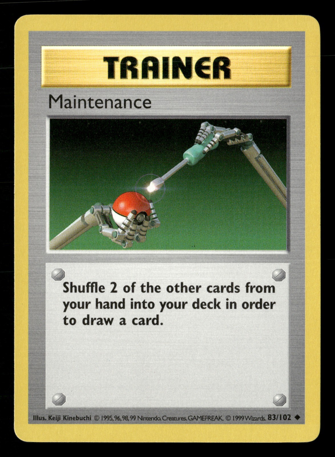 Maintenance Unlimited Base Set (Shadowless) 083/102 LP Pokémon TCG