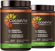 CocoaVia Cardio Health Cocoa Powder, 60 Servings, 500mg Cocoa Flavanols, Support