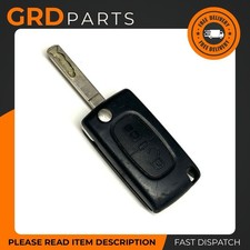 GENUINE CITROEN 2 BUTTON REMOTE FLIP KEY FOB WITH CHIPBOARD (USED) CE0536