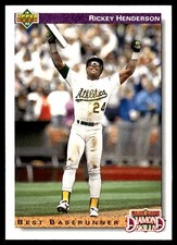 Rickey Henderson 1992 Upper Deck #648 Oakland Athletics FREE SHIP AutographDen