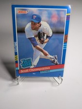 Scott Chiamparino 1991 Donruss Rated Rookie #42 Texas Rangers Baseball Card. rookie card picture