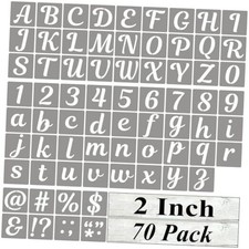 Letter Stencils for Painting - 70 Pack Alphabet Letter and Number 2 Inch