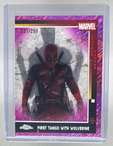 First Tango With Wolverine 2025 Topps Chrome Deadpool #64 Pink Shimmer /299