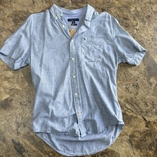 Tommy Hilfiger Men  s Regular Fit Casual Short Sleeve Button Down Shirt Sz Medium