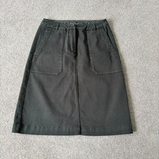Seasalt Figtree Rock Denim Skirt A Line Dark Grey Cotton Size 8 Length 21" VGC