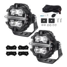 LED Driving Lights 3.5" White Amber DRL Crosshair Series For Off Road Vehicle