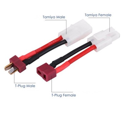 2x Adapterkabel Set Tamiya auf T-Dean Stecker Buchse Adapter Male Female 14AWG