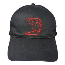 Unbranded Snapback Trucker Hat Black One Size Embroidered Mesh Back