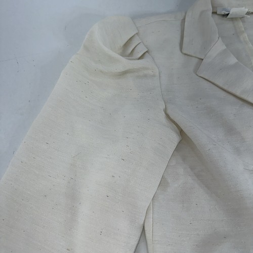 Vintage PBJ Classic Career Textured Cream White Blazer Short Jacket Tag Size 7 - Picture 6 of 13