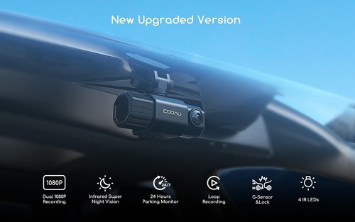 COOAU Dual Dash Cam 1080P Dash Cam Front and Inside, Built-in GPS and WiFi - Picture 2 of 9