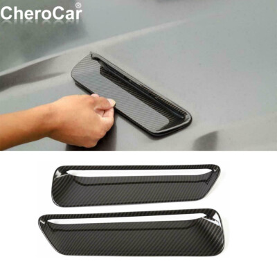 Carbon Fiber Engine Hood Cowl Scoop Air Vent Trim For Dodge Challenger SXT 15-23