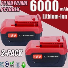1-2 Pack 18 Volt 6.0Ah Lithium Battery for Porter Cable 18V PC18B PC18BLX PC18BL